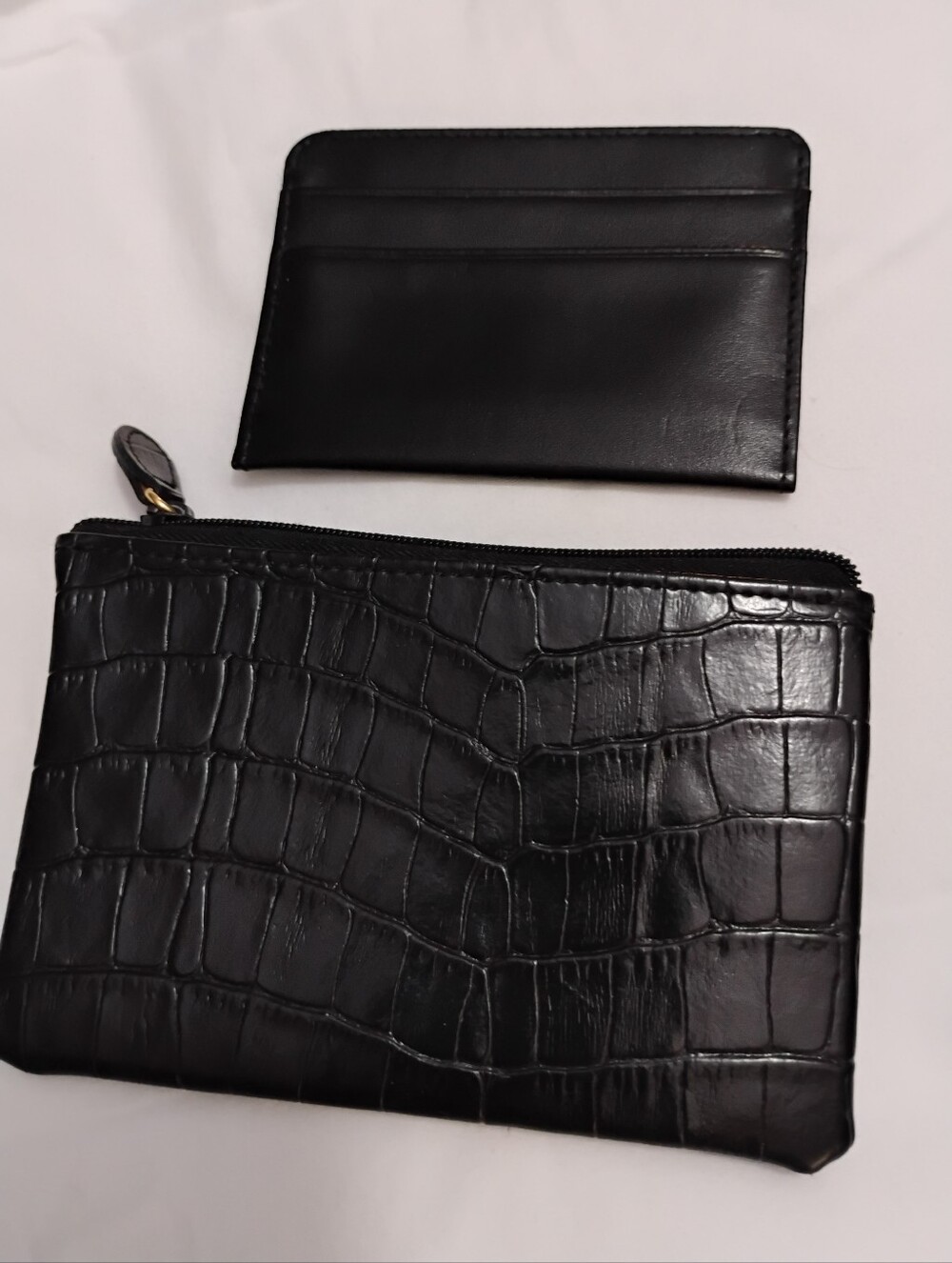 Faux Alligator Black ID And Coin Purse